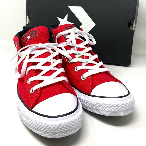 Converse Ctas Street Mid Canvas Enamel Red Men’s - Picture 9 of 10